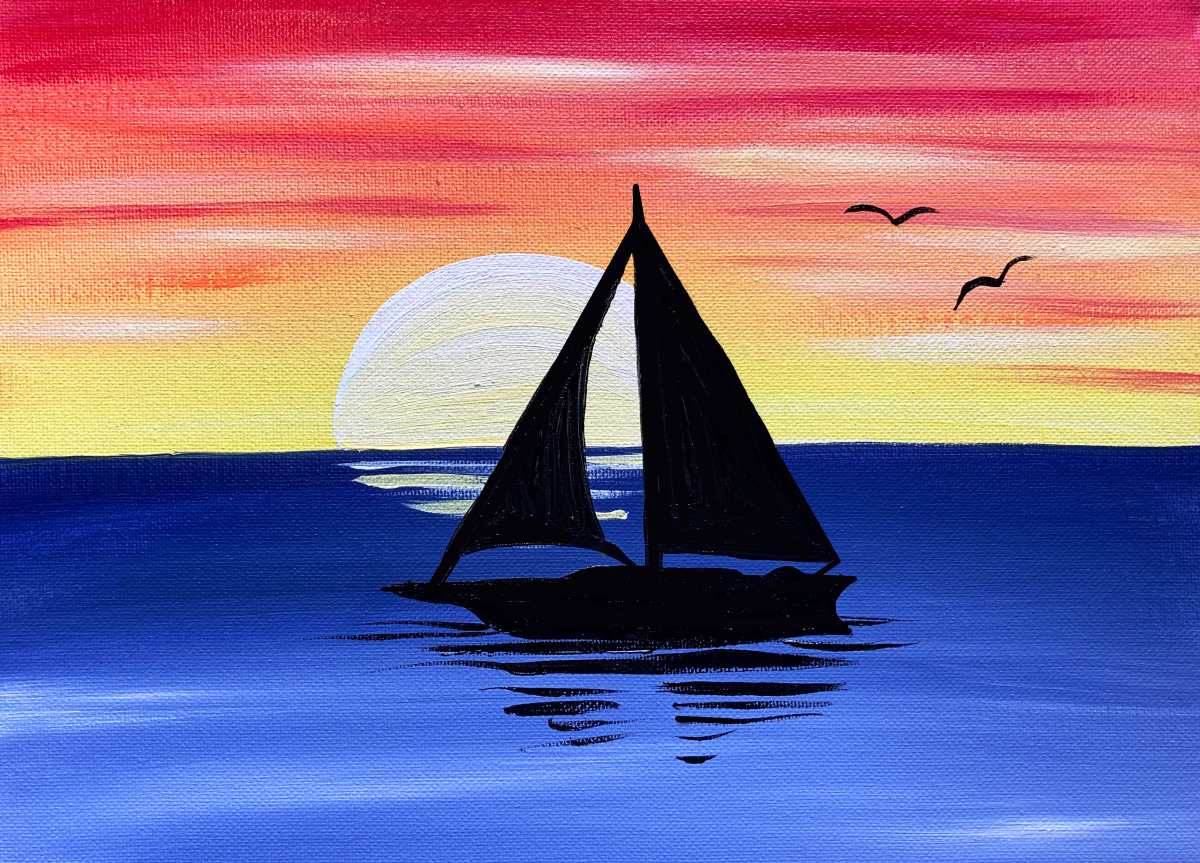 New video: ‘Sailboat Sunset’ – easy sailboat silhouette – acrylic ...