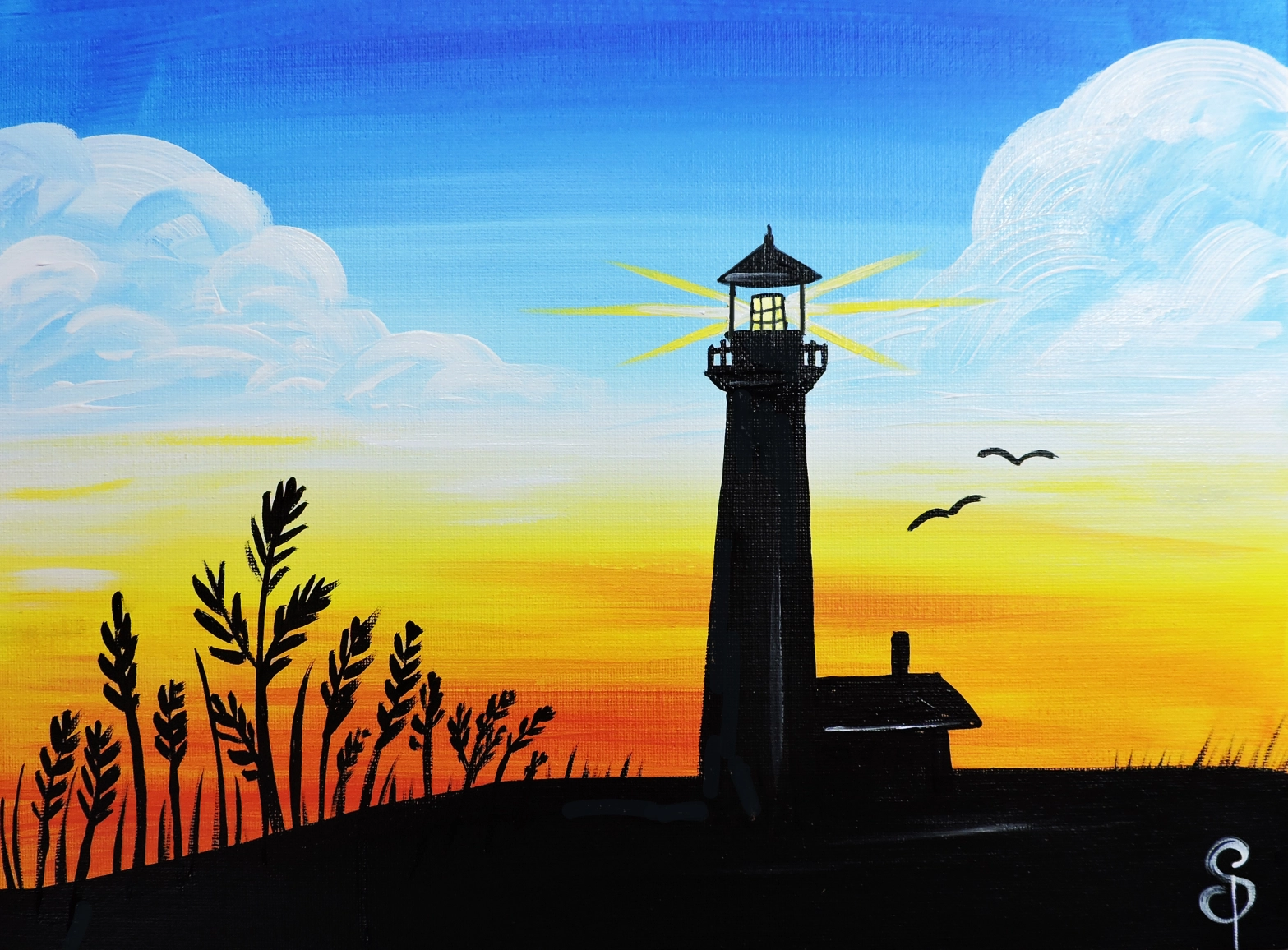 New video: 'Lighthouse Silhouette' – Easy acrylic lighthouse ...