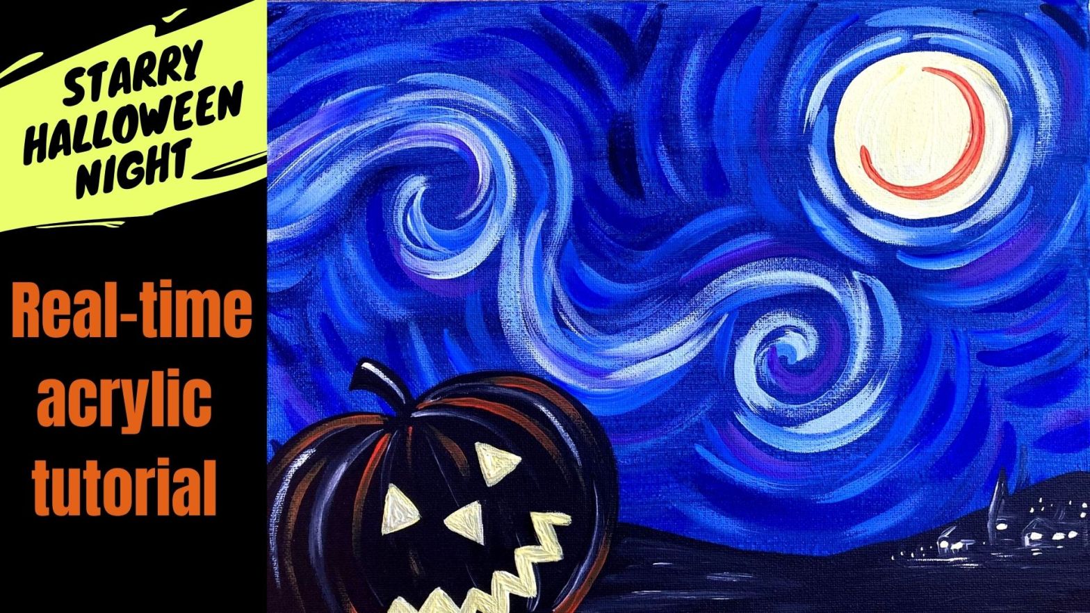 Tune in and paint 'Starry Halloween Night' today at 12 p.m. PST – Skye  Pratt – Teaching Artist