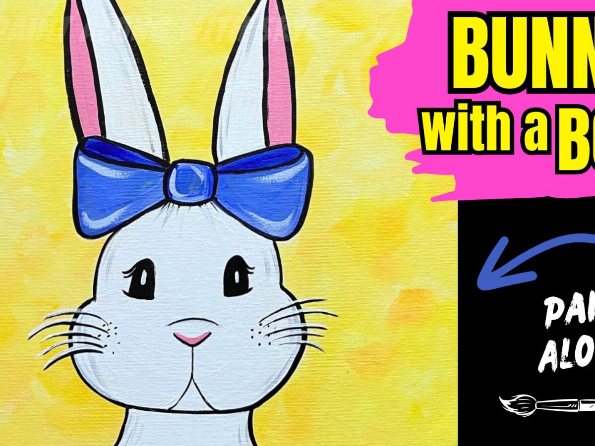 🐰EP200- ‘Bunny with a Bow’ easy Easter special acrylic painting tutorial for beginners